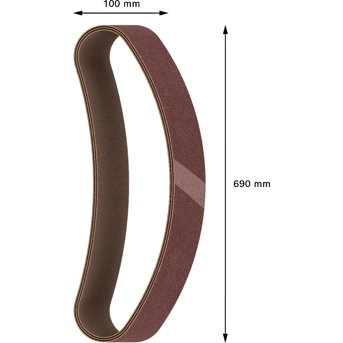 Bosch PRO X440 Schleifband, 100 x 690 mm, G40, 10-teiliges Set