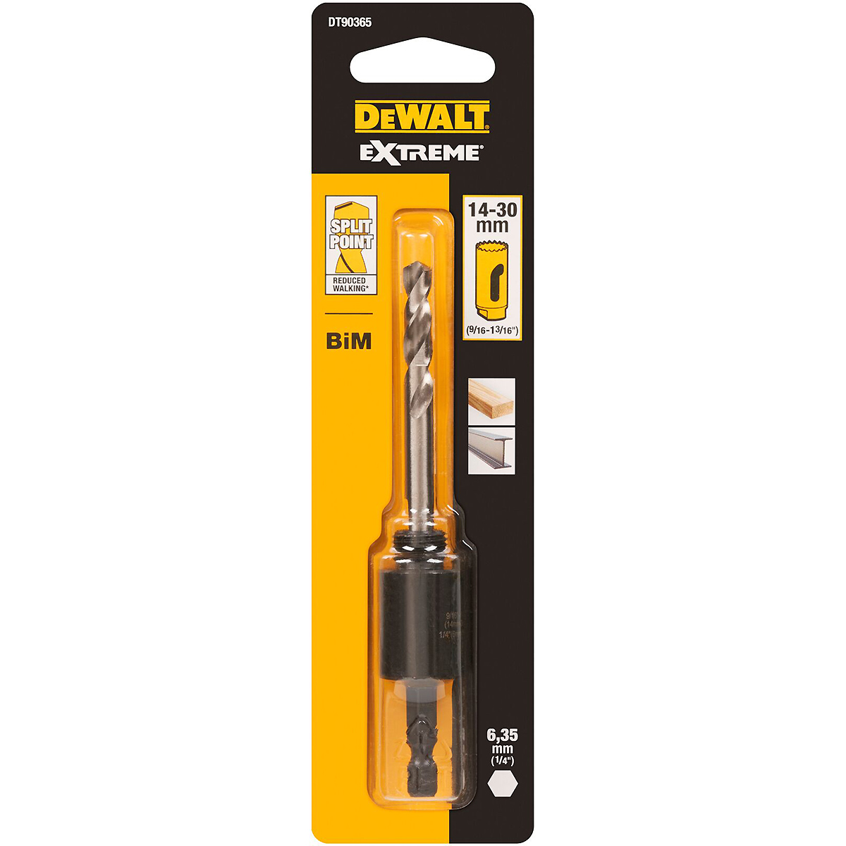 DEWALT Standard-Adapter für Lochsägen 6,35mm, 14-30mm