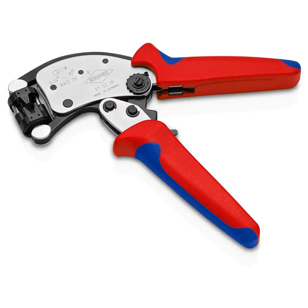 KNIPEX Twistor T Selbsteinstellende Crimpzange für Aderendhülsen verchromt 200 mm