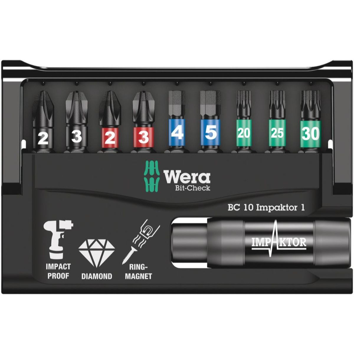 Wera Bit-Check 10 Impaktor 1, 10-teilig