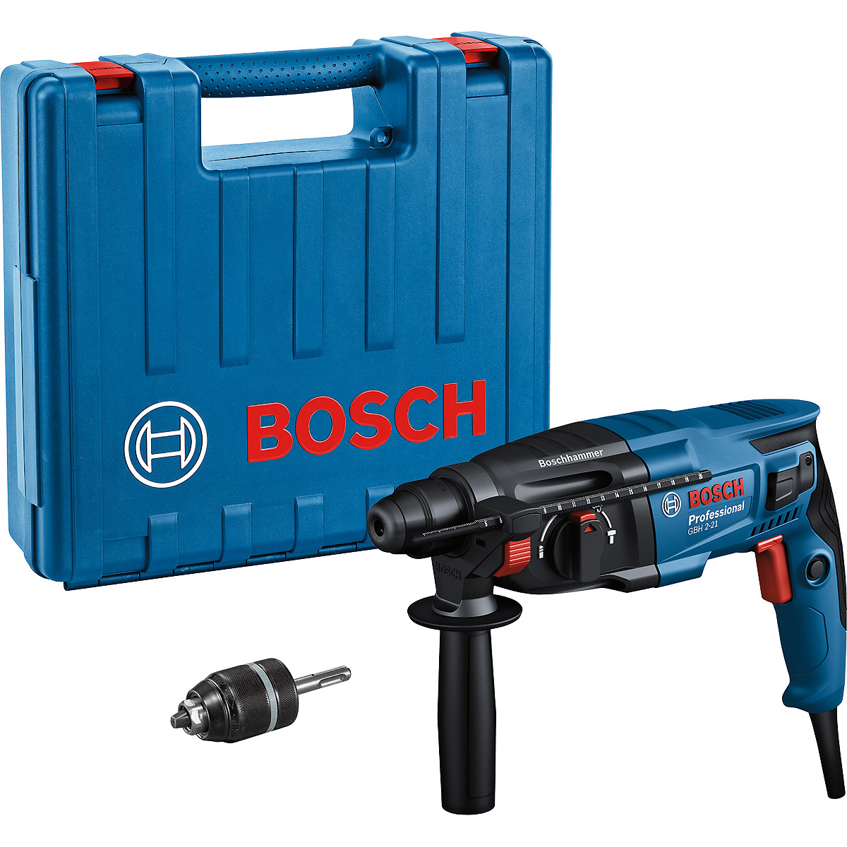 Bosch Bohrhammer mit SDS plus GBH 2-21: Schnellspannbohrfutter SDS plus-Adapter