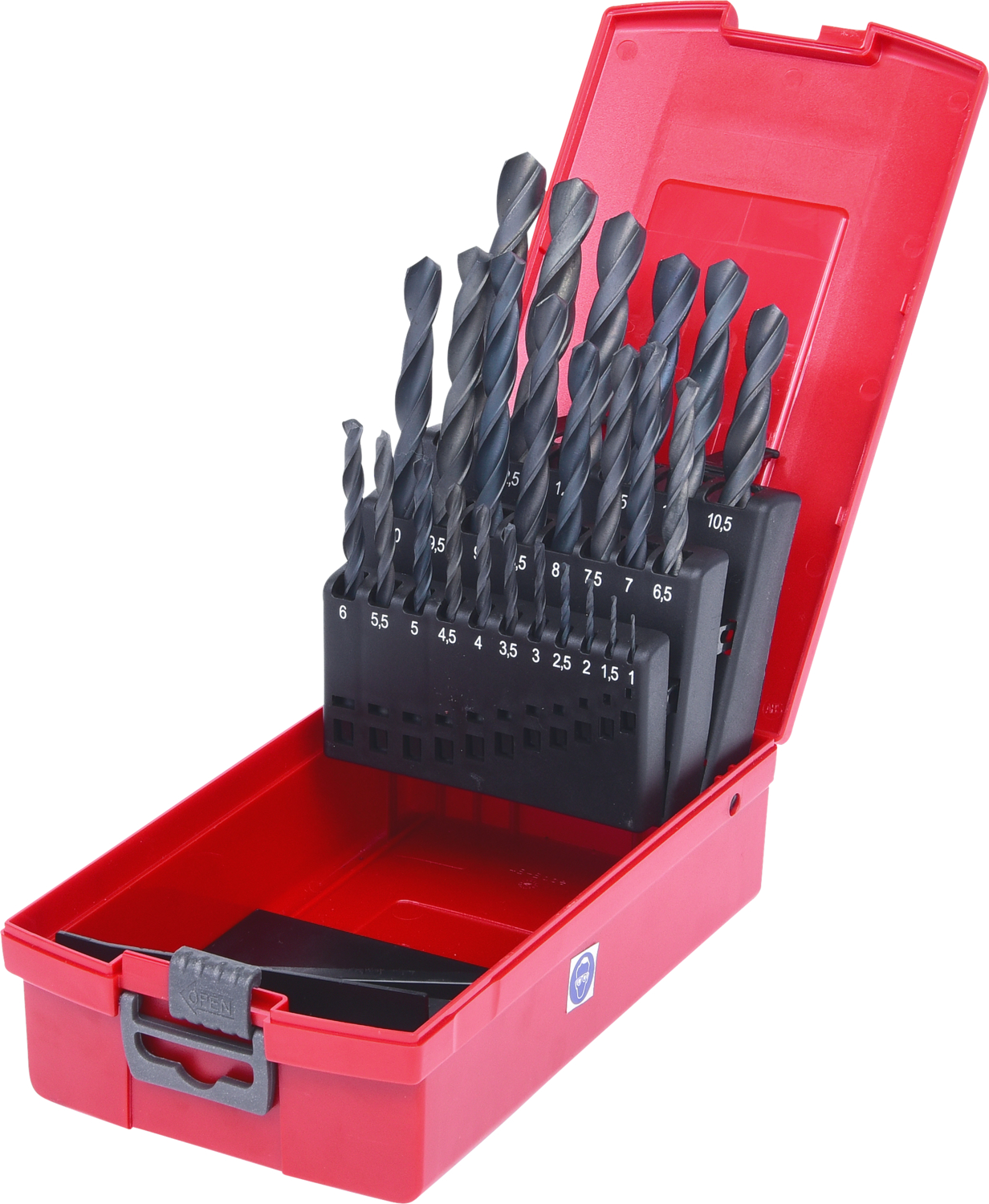 KS Tools HSS-R Spiralbohrer-Satz, Kunststoffkassette, 25-tlg, 1-13mm