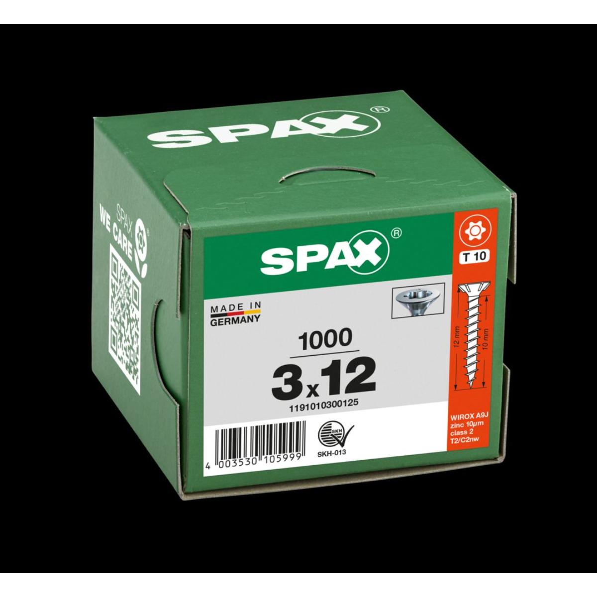 SPAX-S Senkkopf Bremsrippen T-Star Plus T10 Vollgewinde WIROX, 1000 Stück