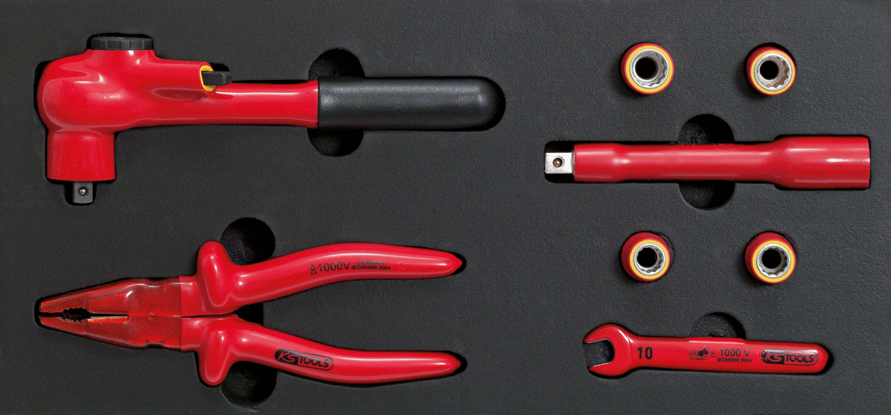 KS Tools Werkzeugsatz mit isolierten Werkzeugen für PSA-Elektrofahrzeuge, 8-tlg