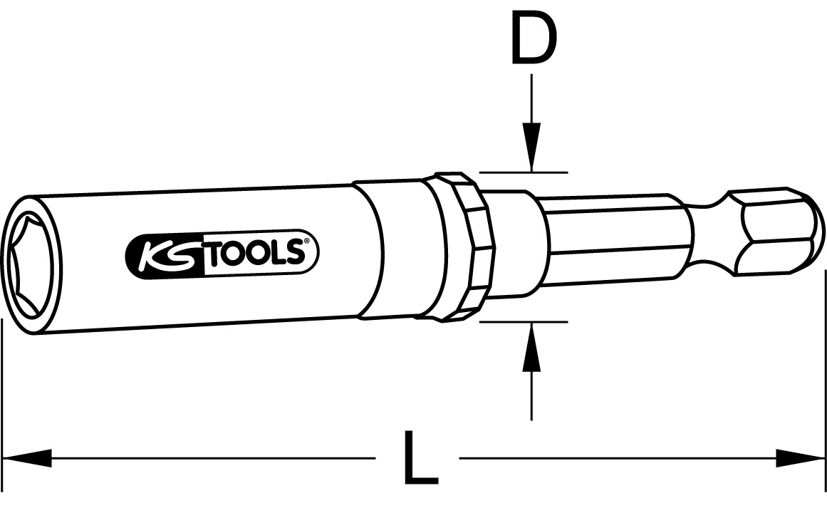 KS Tools 1/4" Auto-Slimlock Schnellwechsel-Bithalter, 65mm