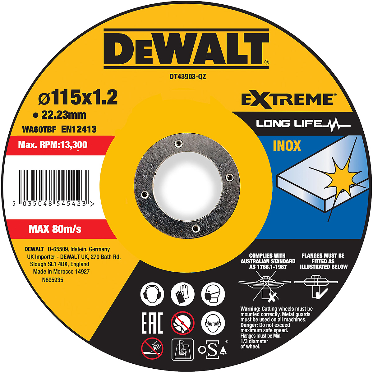 DEWALT EXTREME Trennscheibe Inox ø 115mm