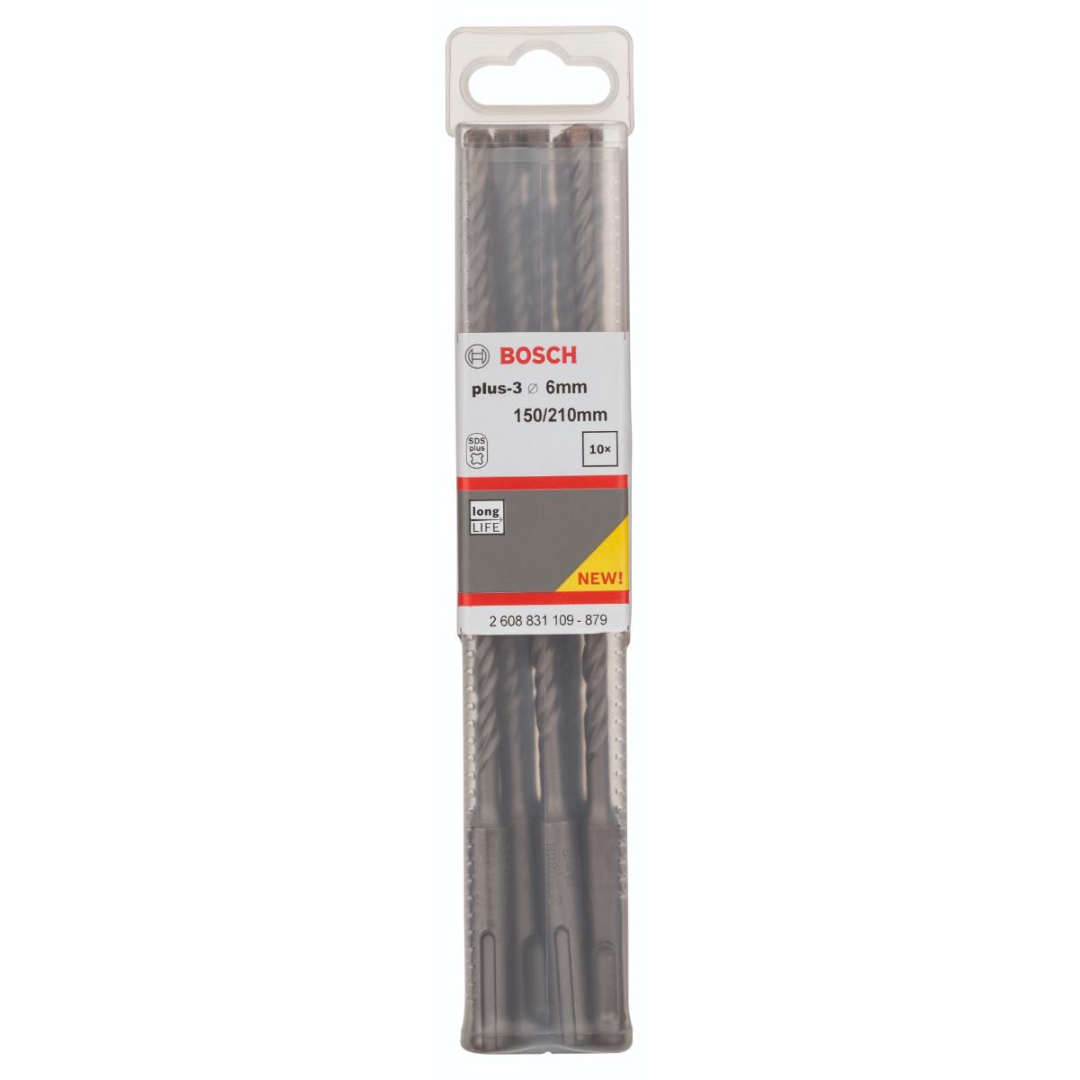 Bosch Hammerbohrer plus-3 - 10 Stück