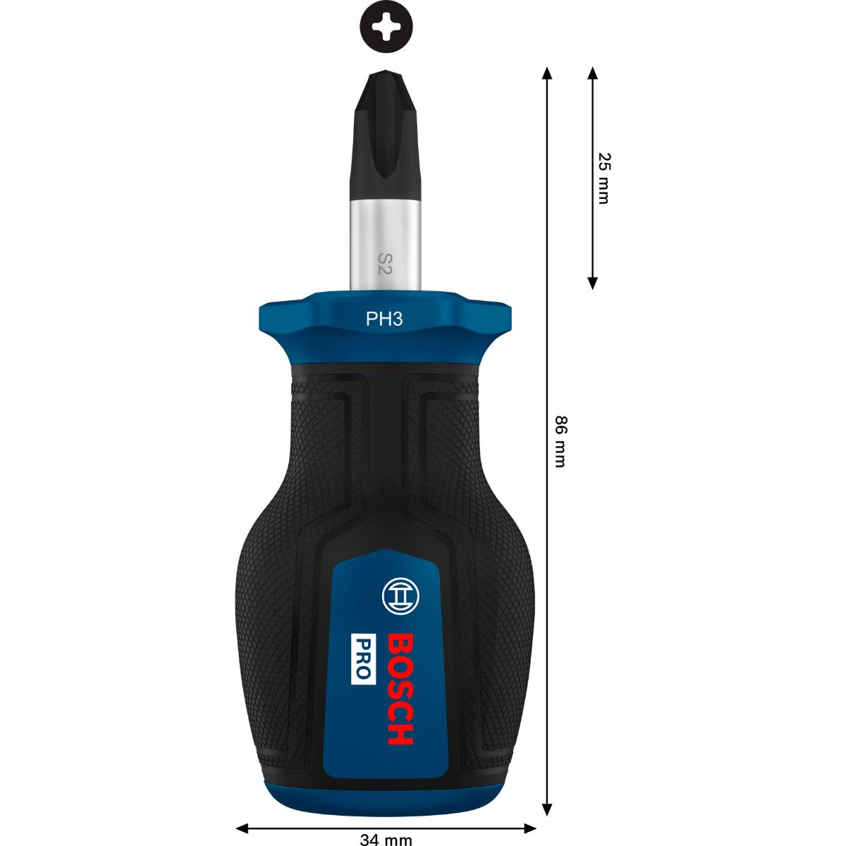 Bosch PRO Stubby-Schraubendreher PH3 x 25 mm