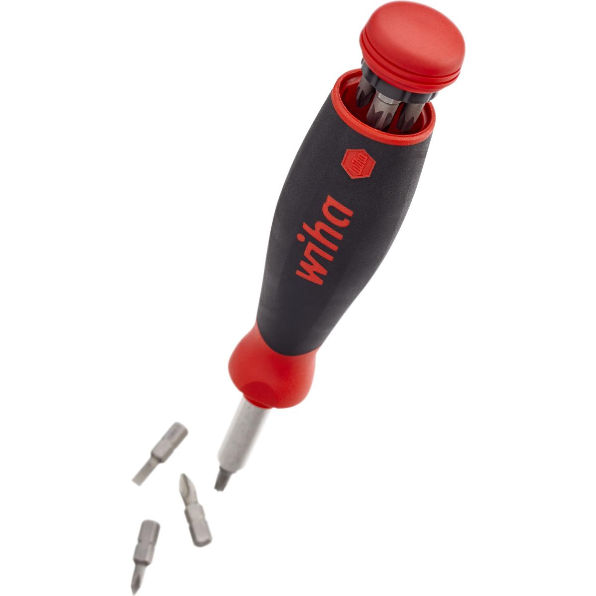 Wiha Schraubendreher mit Bit Magazin PocketMax magnetisch gemischt mit 8 Bits, 1/4 zoll