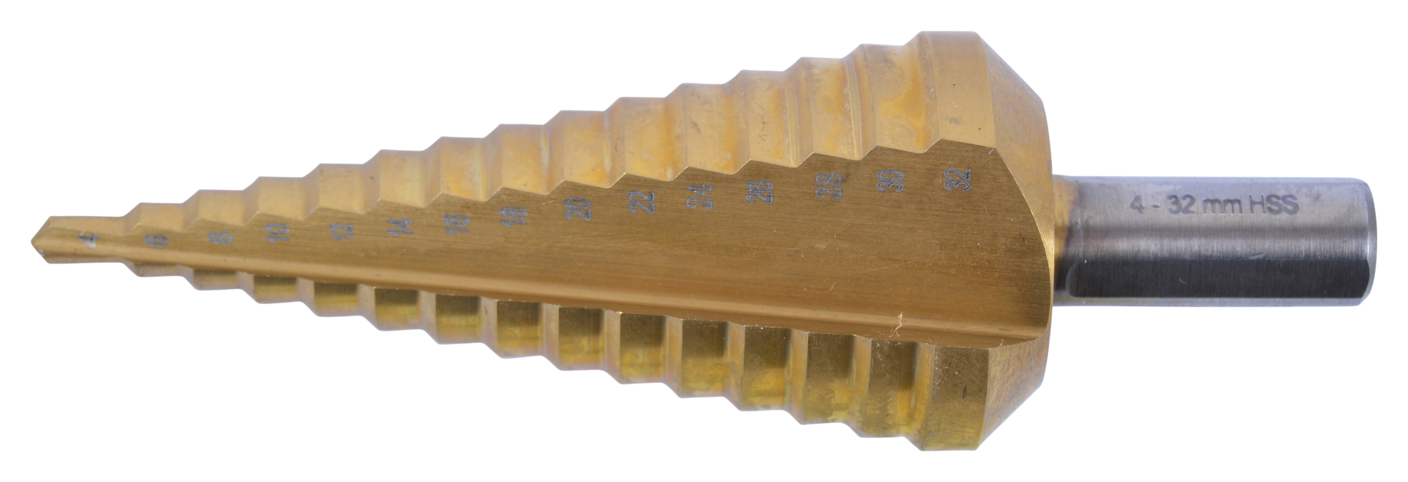 Makita HSS Titan Stufenbohrer, Ø 4-32mm - 15-stufig - Rundschaft - D-40135