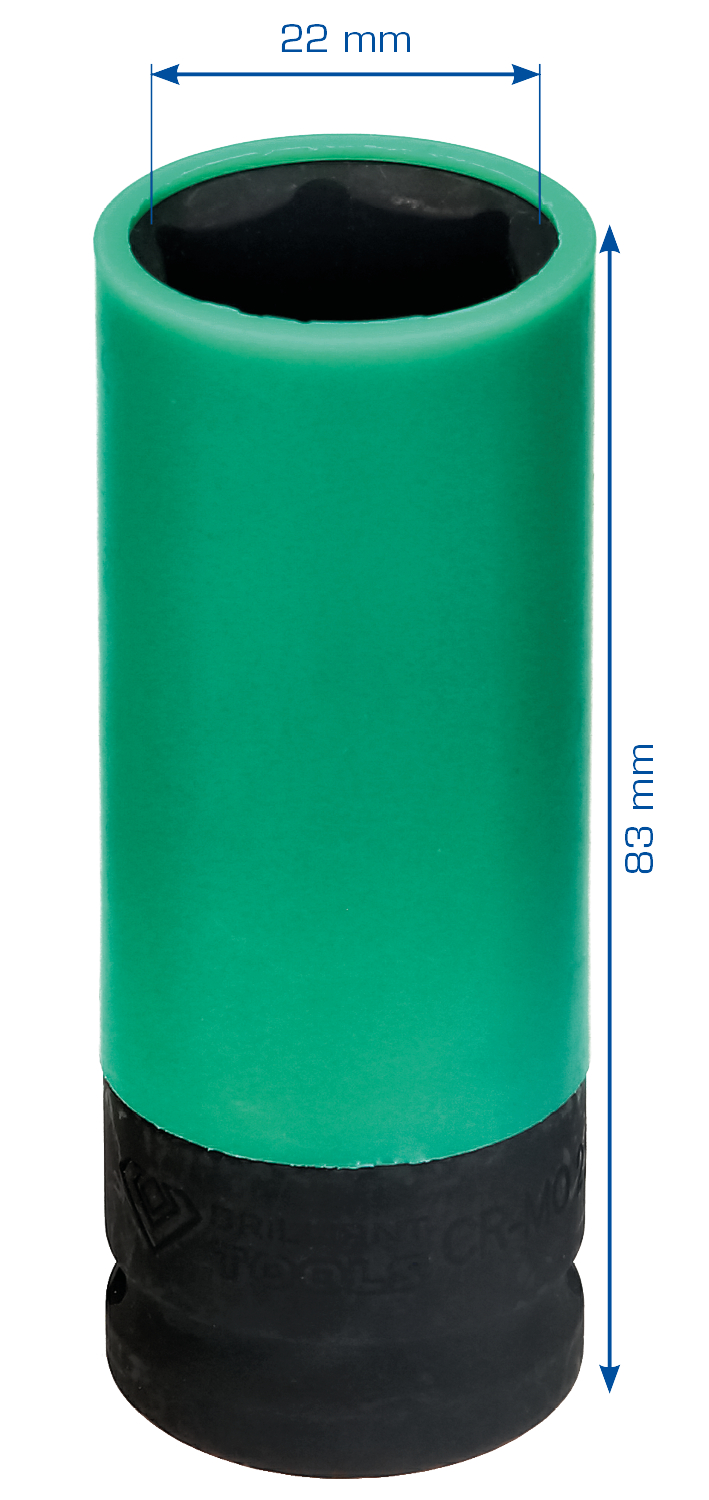 Brilliant Tools 1/2" Alu-Felgen-Kraft-Stecknuss, 22 mm - BT691009