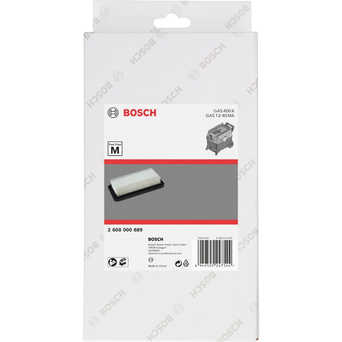 Bosch Flacher PES-Plisseefilter für Staubsauger