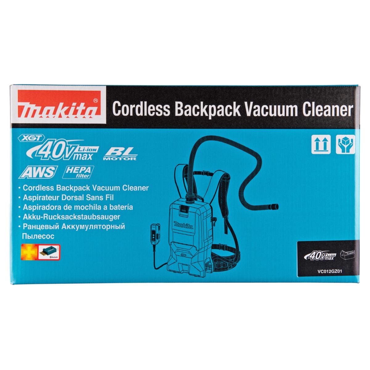 Makita Akku-Rucksackstaubsauger 40V max. - 200 mbar - 6 l - VC012GZ01