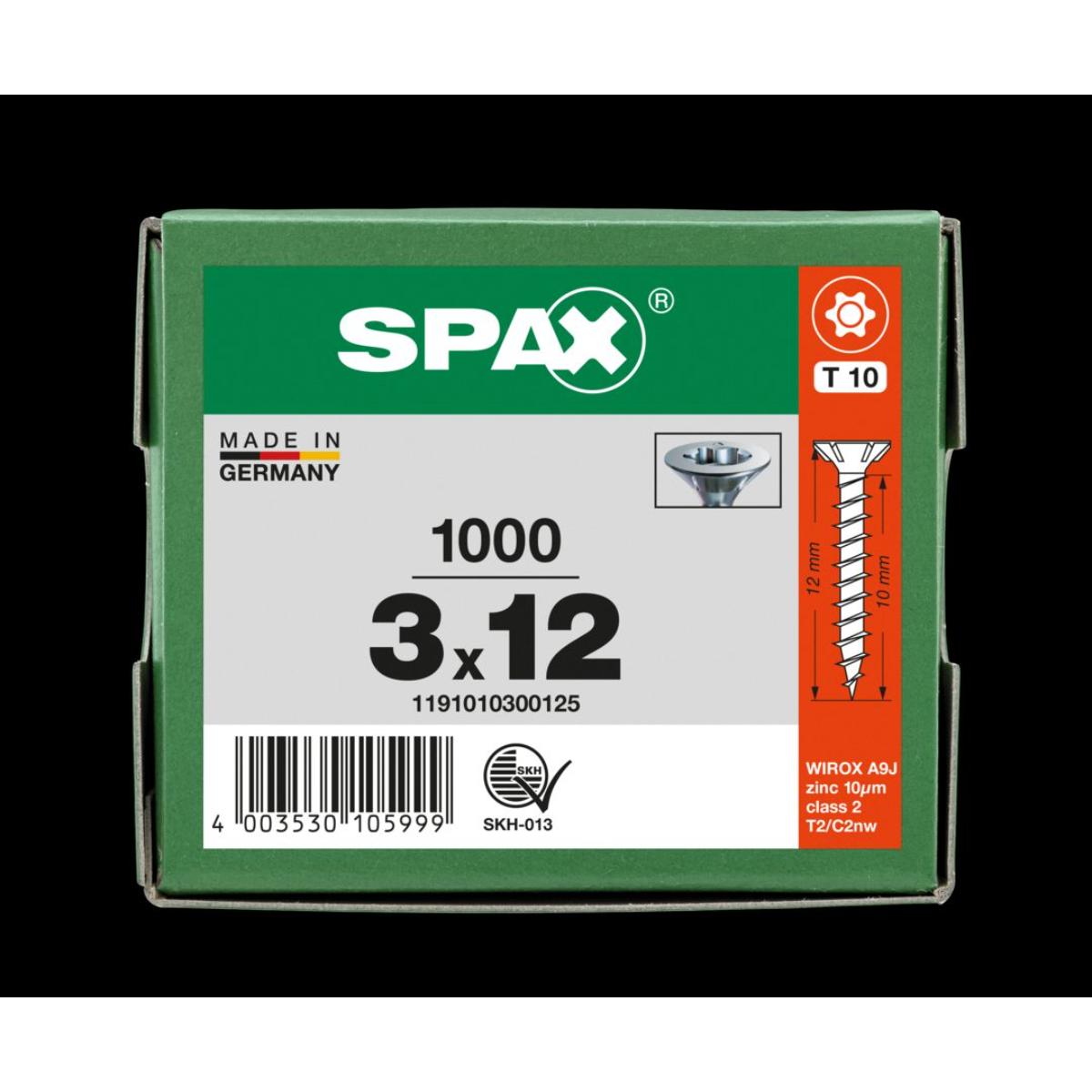 SPAX-S Senkkopf Bremsrippen T-Star Plus T10 Vollgewinde WIROX, 1000 Stück