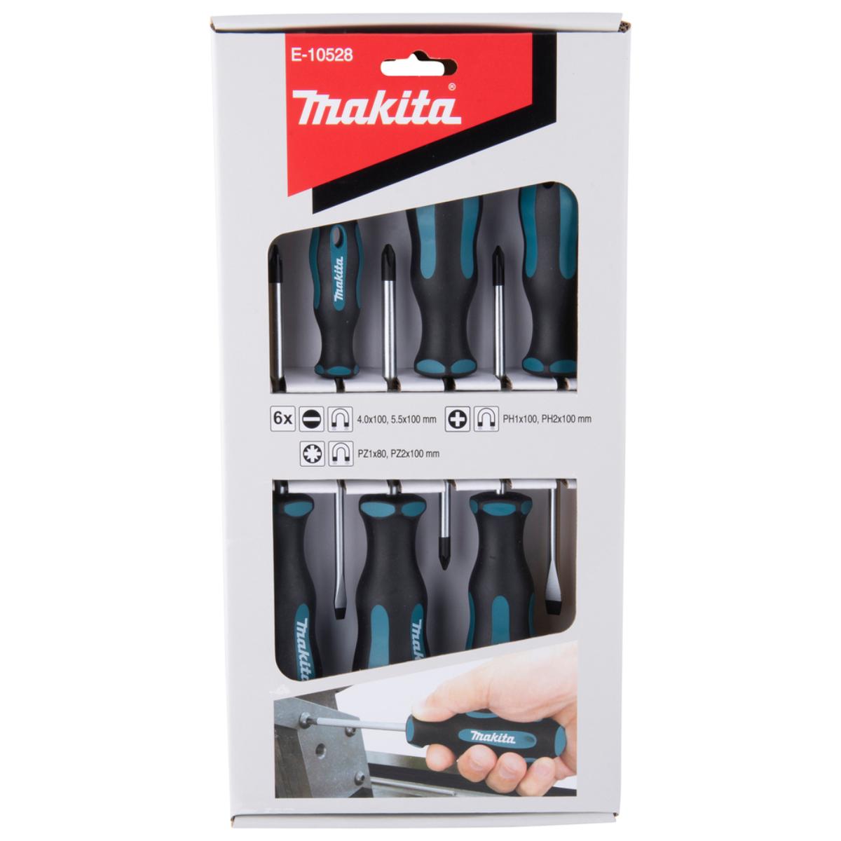 Makita Schraubendreher-Set Schlitz Kreuz magnetisch 6-teilig 