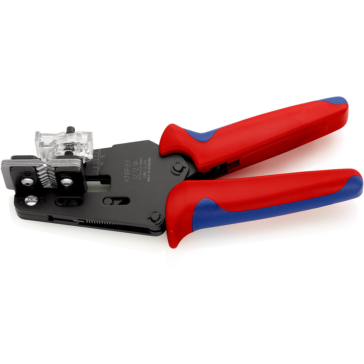 KNIPEX Präzisions-Abisolierzange mit Formmessern 195 mm brüniert mit Mehrkomponenten-Hüllen