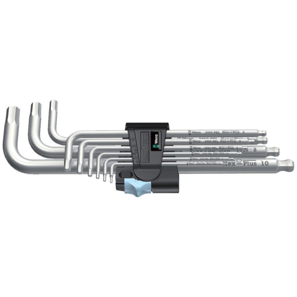 Wera 3950/9 Hex-Plus Stainless 1 Winkelschlüsselsatz, metrisch, Edelstahl, 9-teilig