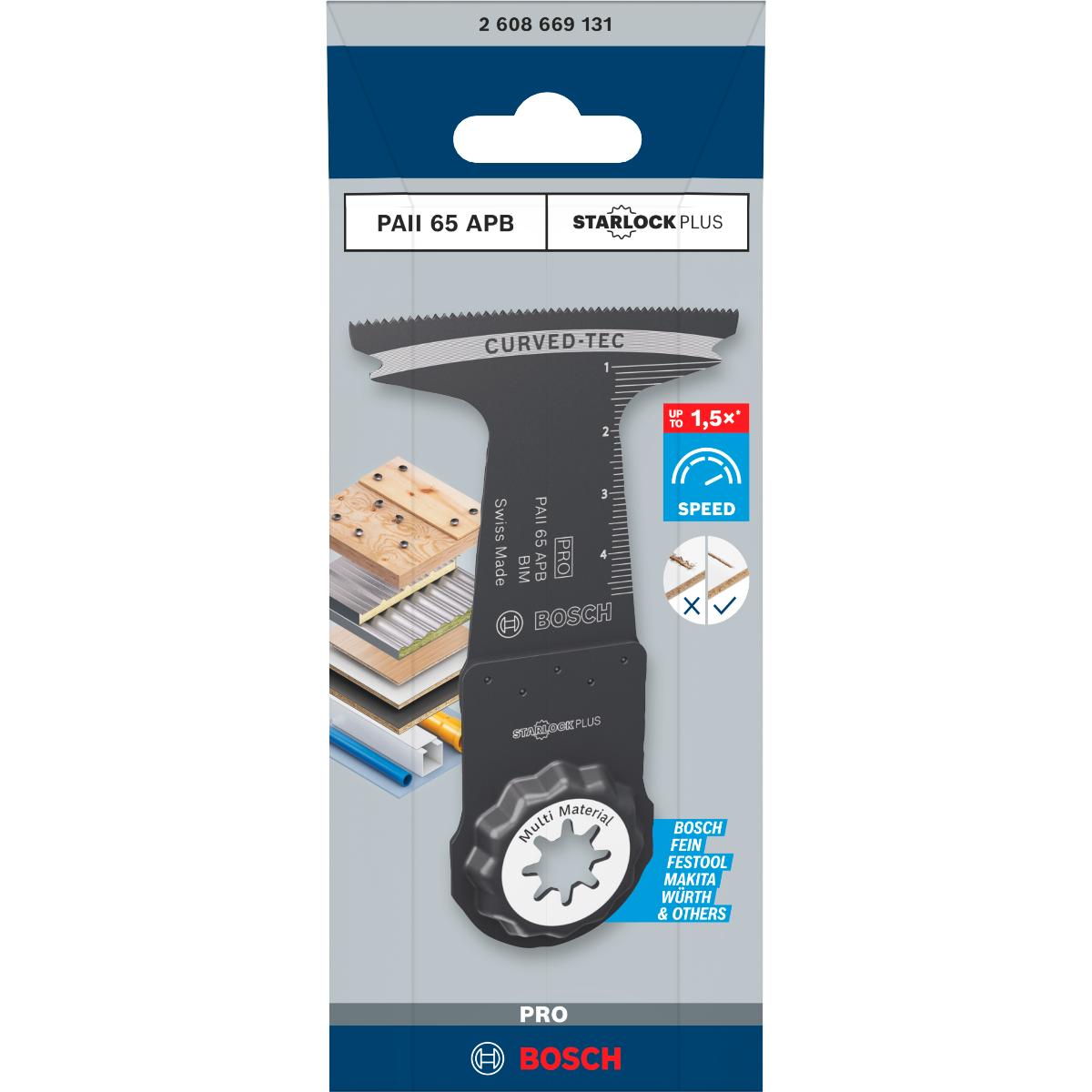Bosch PRO PAII 65 APB Blatt für Multifunktionswerkzeuge,65 x 55 mm