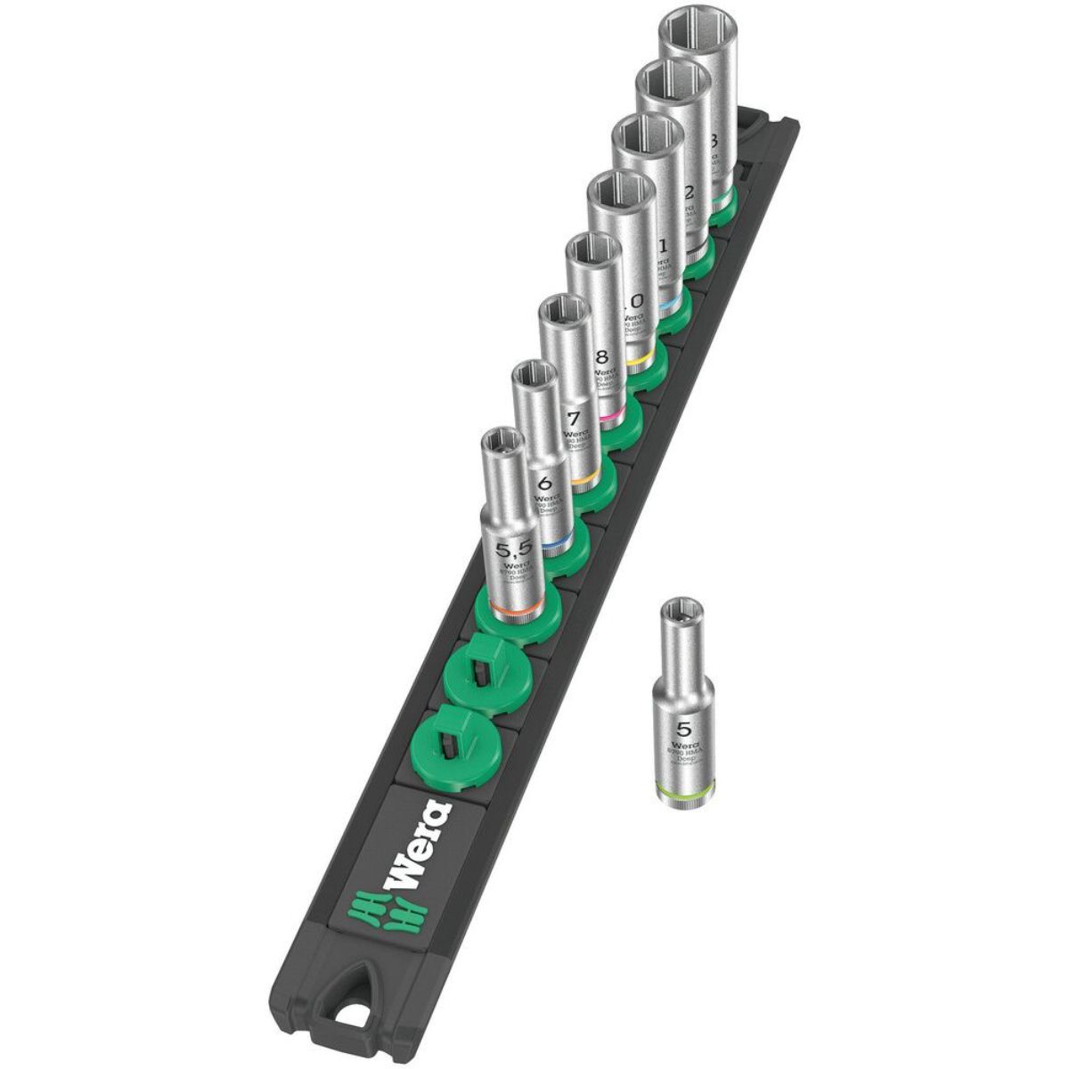 Wera Nuss-Magnetleiste A Deep 1 Steckschlüsseleinsatz-Satz, 1/4"-Antrieb, 9-teilig
