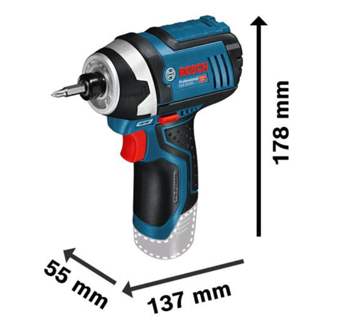 Bosch Akku-Drehschlagschrauber GDR 12V-105, Solo Version, L-BOXX