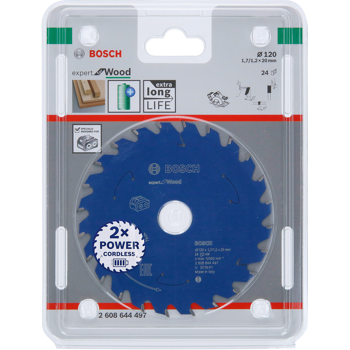 Bosch Akku-Kreissägeblatt Expert for Wood ø 120 mm