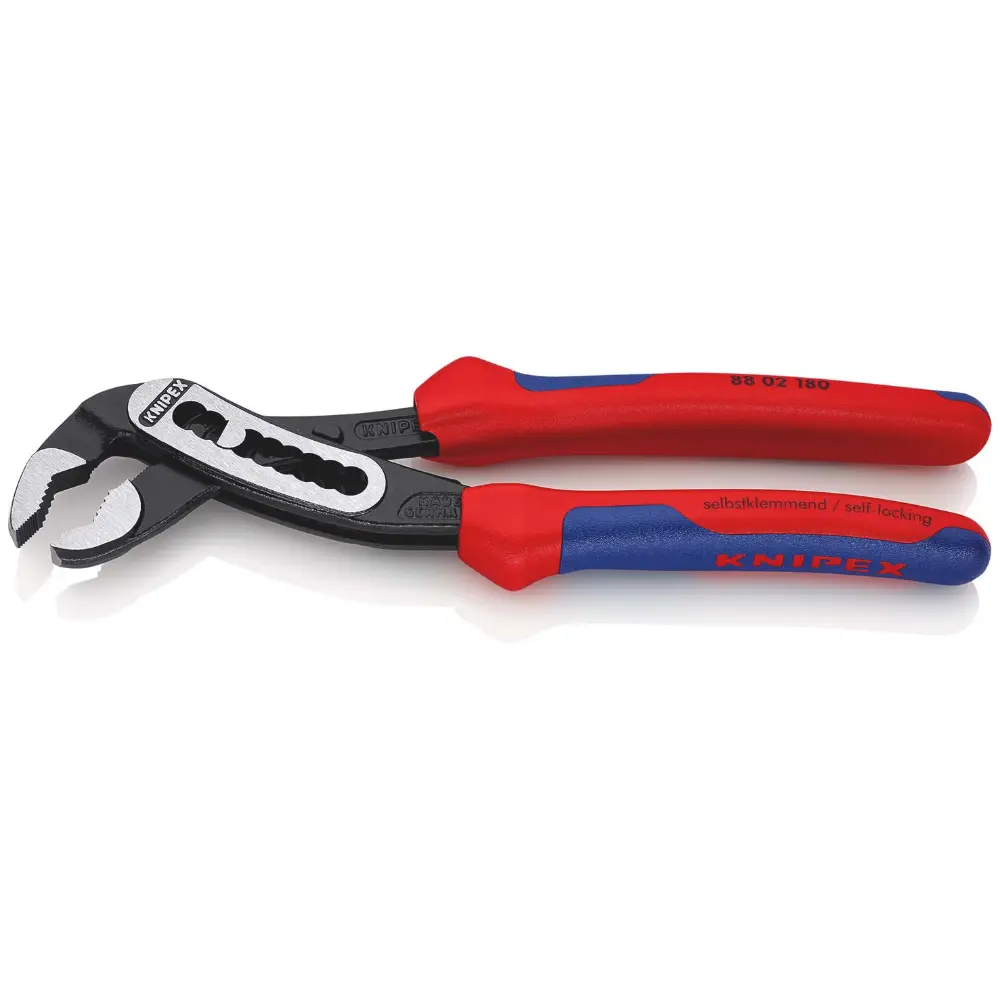 KNIPEX Alligator Wasserpumpenzange mit Mehrkomponenten-Hüllen schwarz atramentiert 180 mm