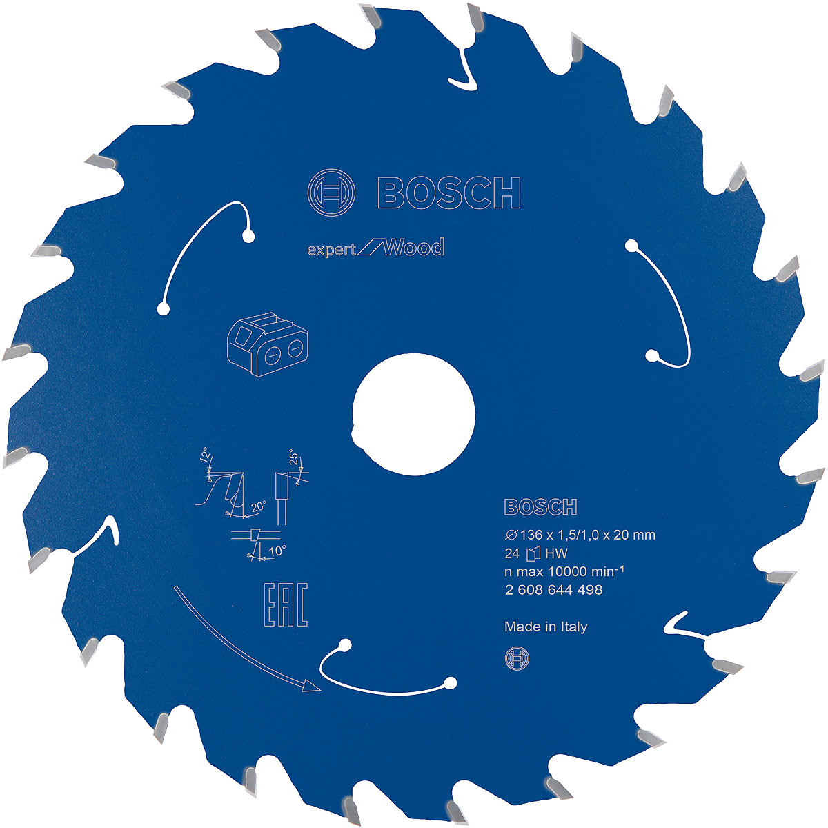 Bosch Akku-Kreissägeblatt Expert for Wood ø 136 mm