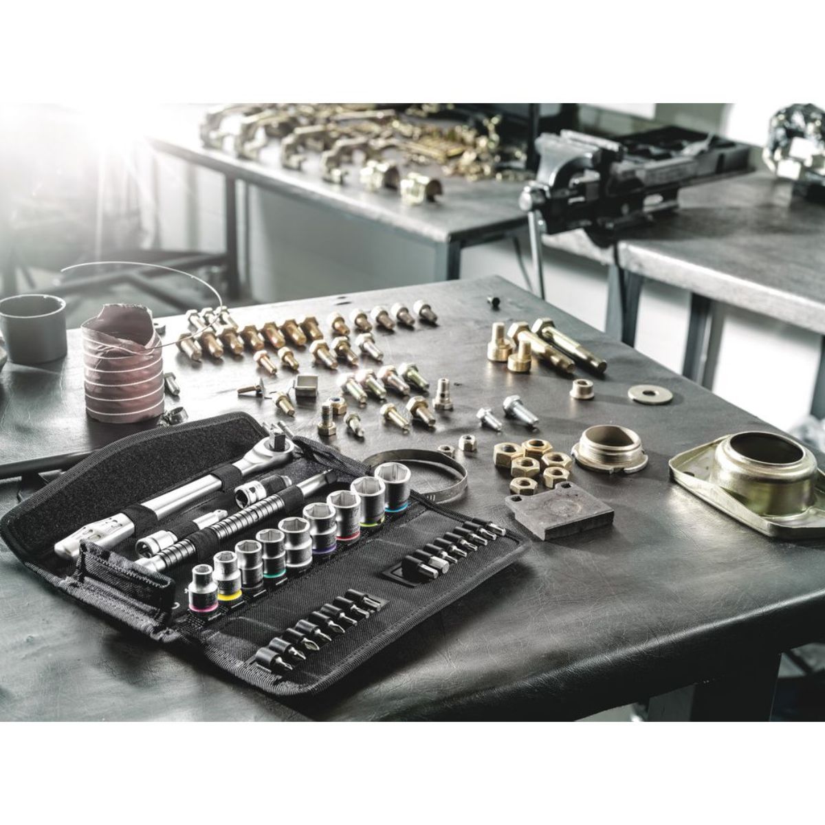 Wera 8100 SB 8 Zyklop Metal-Knarrensatz, Umschalthebel, 3/8"-Antrieb, metrisch, 29-teilig
