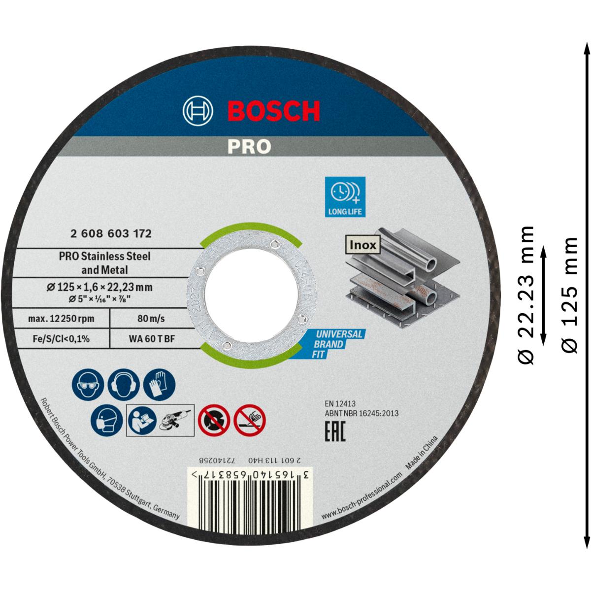 Bosch PRO Stainless Steel and Metal Trennscheibe, gerade, 100 Stück