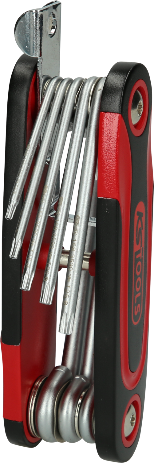 KS Tools Torx-Winkelstiftschlüssel-Klapphalter, Bohrung, 8-tlg