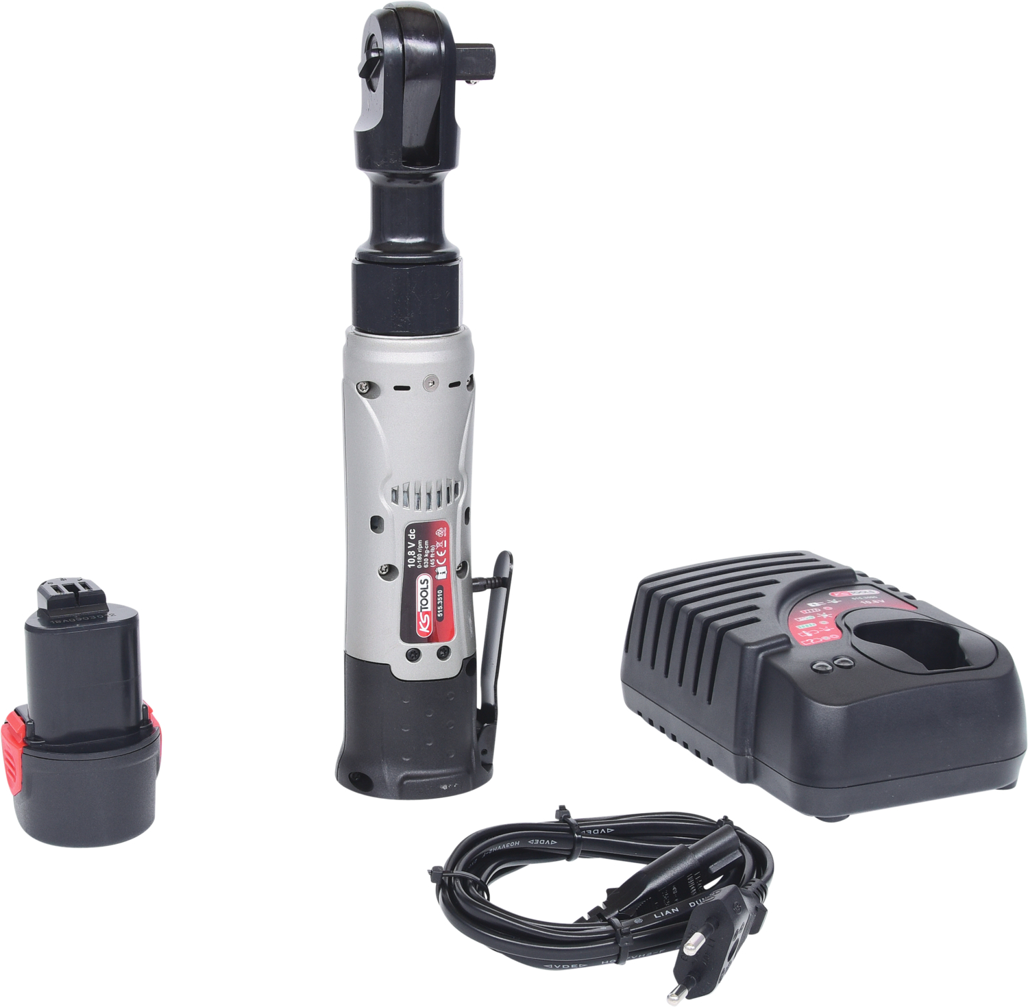 KS Tools 1-2'' Akku-Umschaltknarre, 62Nm, 180 U-min 10,8V, mit 1 Akku und 1 Ladegerät