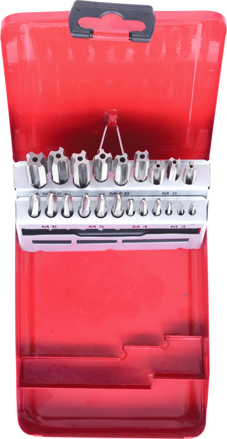 KS Tools HSS Handgewindebohrer-Satz M, Stahlblechkassette 21-tlgM3-M12