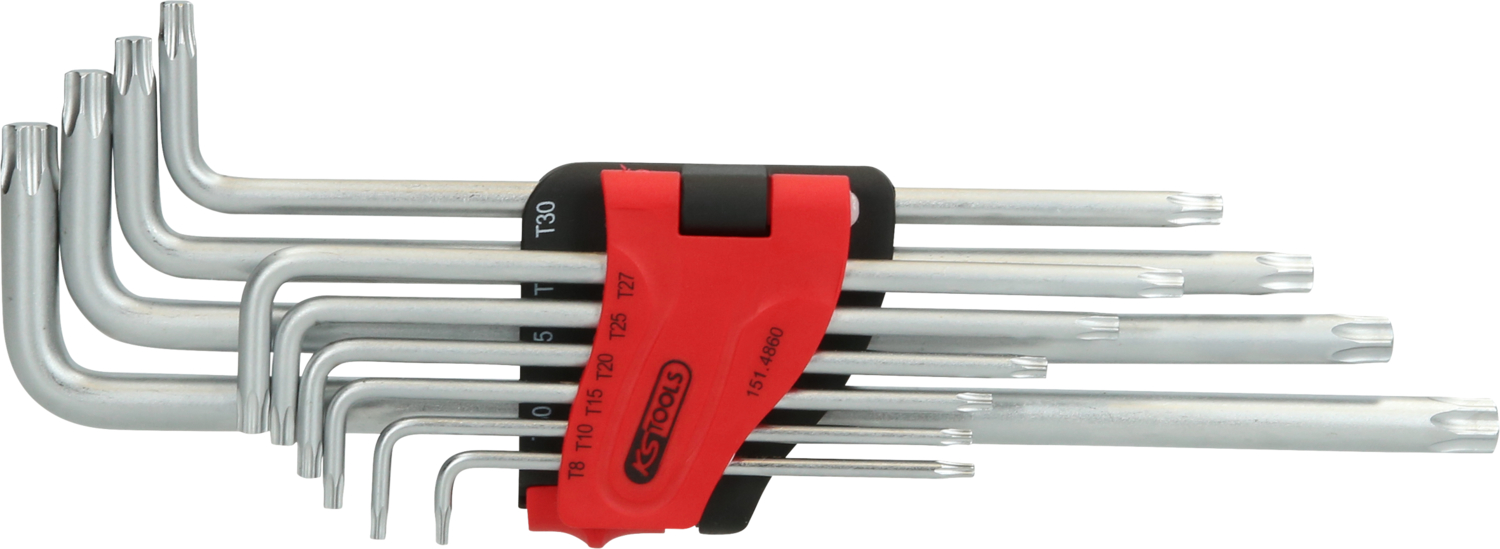 KS Tools Torx-Winkelstiftschlüssel-Satz, extra lang, 10-tlg