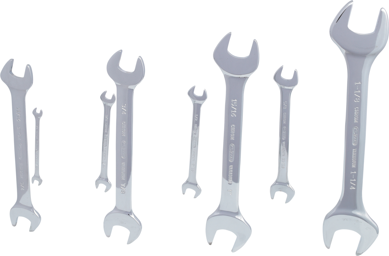 KS Tools CHROMEplus Doppel-Maulschlüssel-Satz, 8-tlg