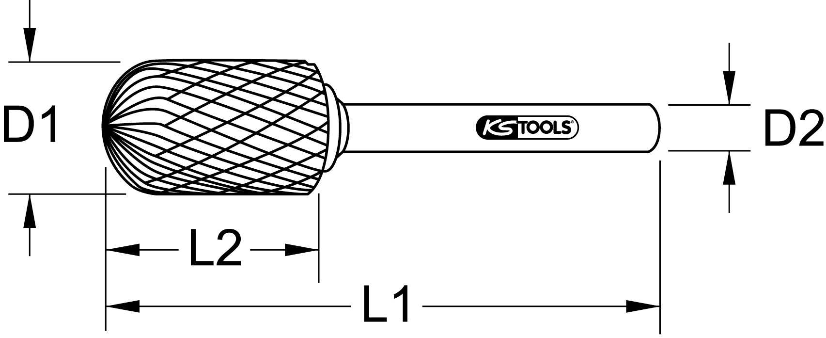 KS Tools Frässtift Walzenrund