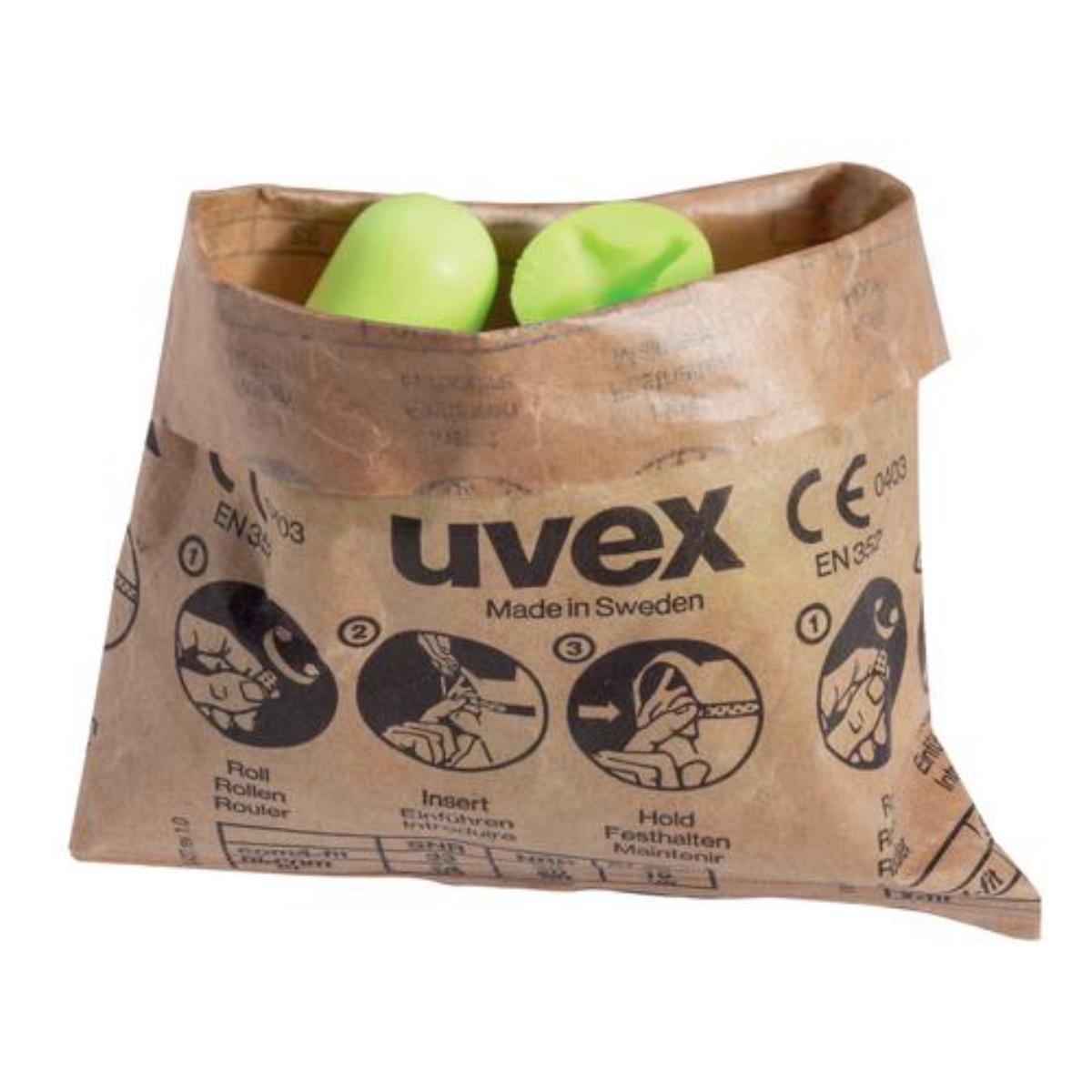 uvex x-fit Gehörschutzstöpsel SNR 37 dB, Größe M - Inhalt: 100 Paar paarweise in Papiertüte