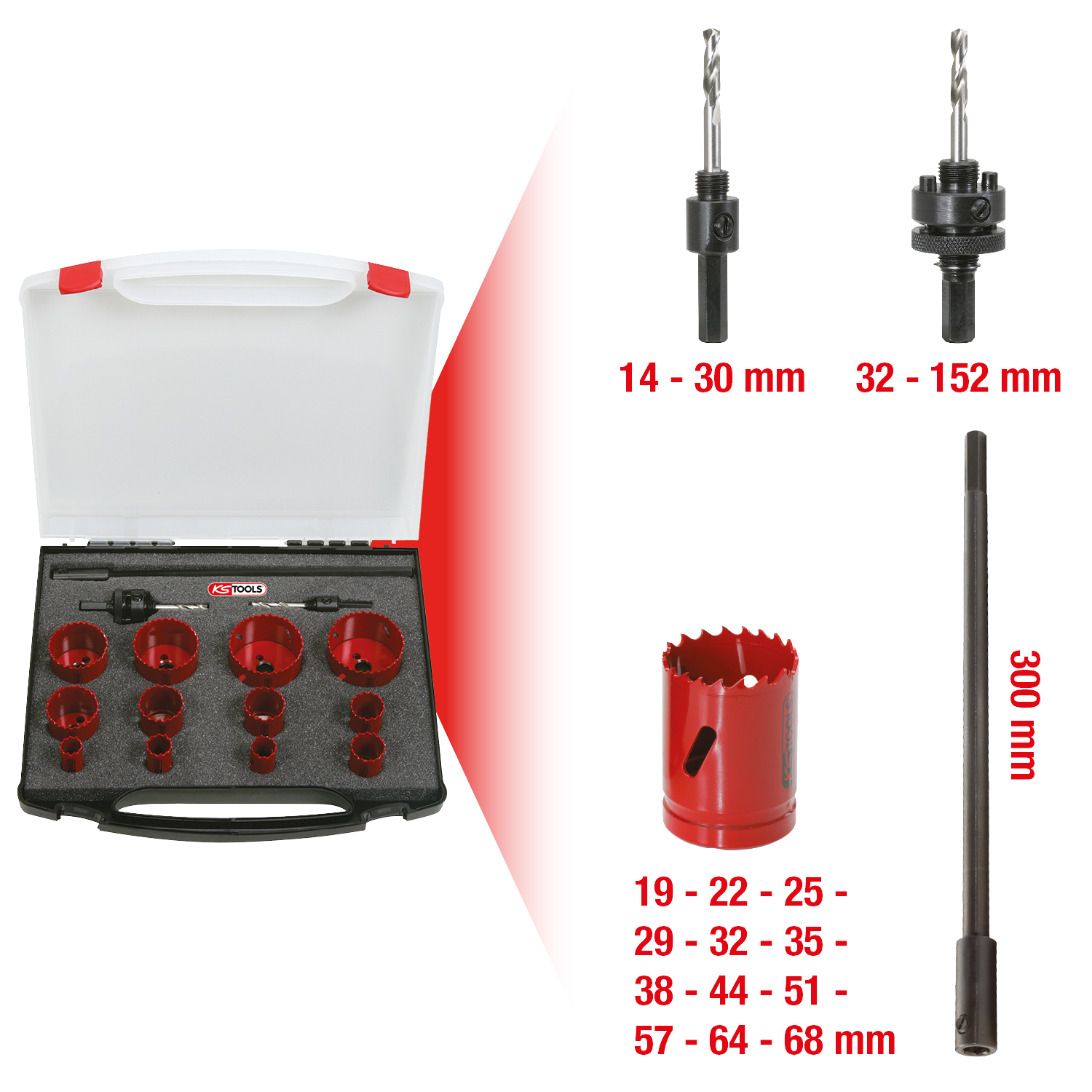 KS Tools Universal-Lochsägen-Satz, 15-tlg