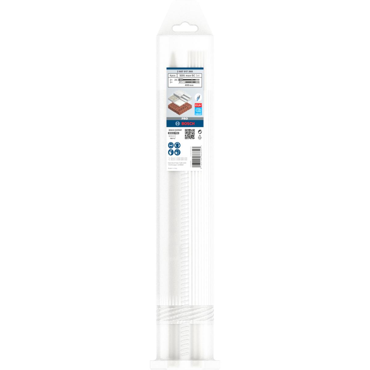 Bosch PRO Meißel-Set SDS max, 4-teilig, 400 x 25 mm, 400 mm