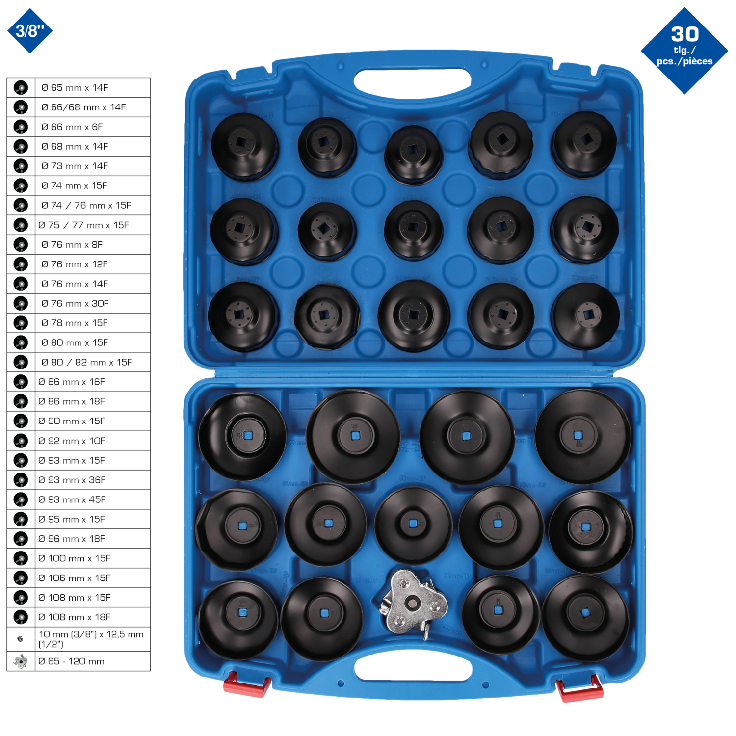 Brilliant Tools Ölfilterschlüssel-Satz, 30-tlg - BT711050