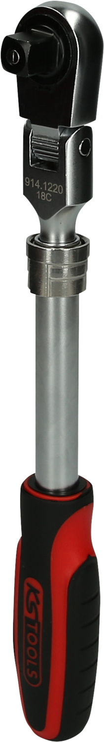 KS Tools 1/2" SlimPOWER Teleskop-Gelenk-Umschaltknarre, 72 Zahn