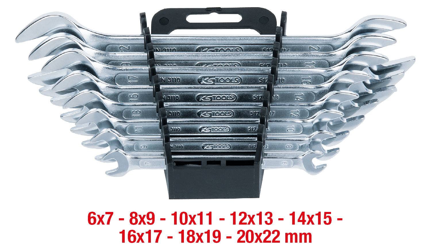 KS Tools Doppel-Maulschlüssel-Satz, 8-tlg, 6x7-20x22mm