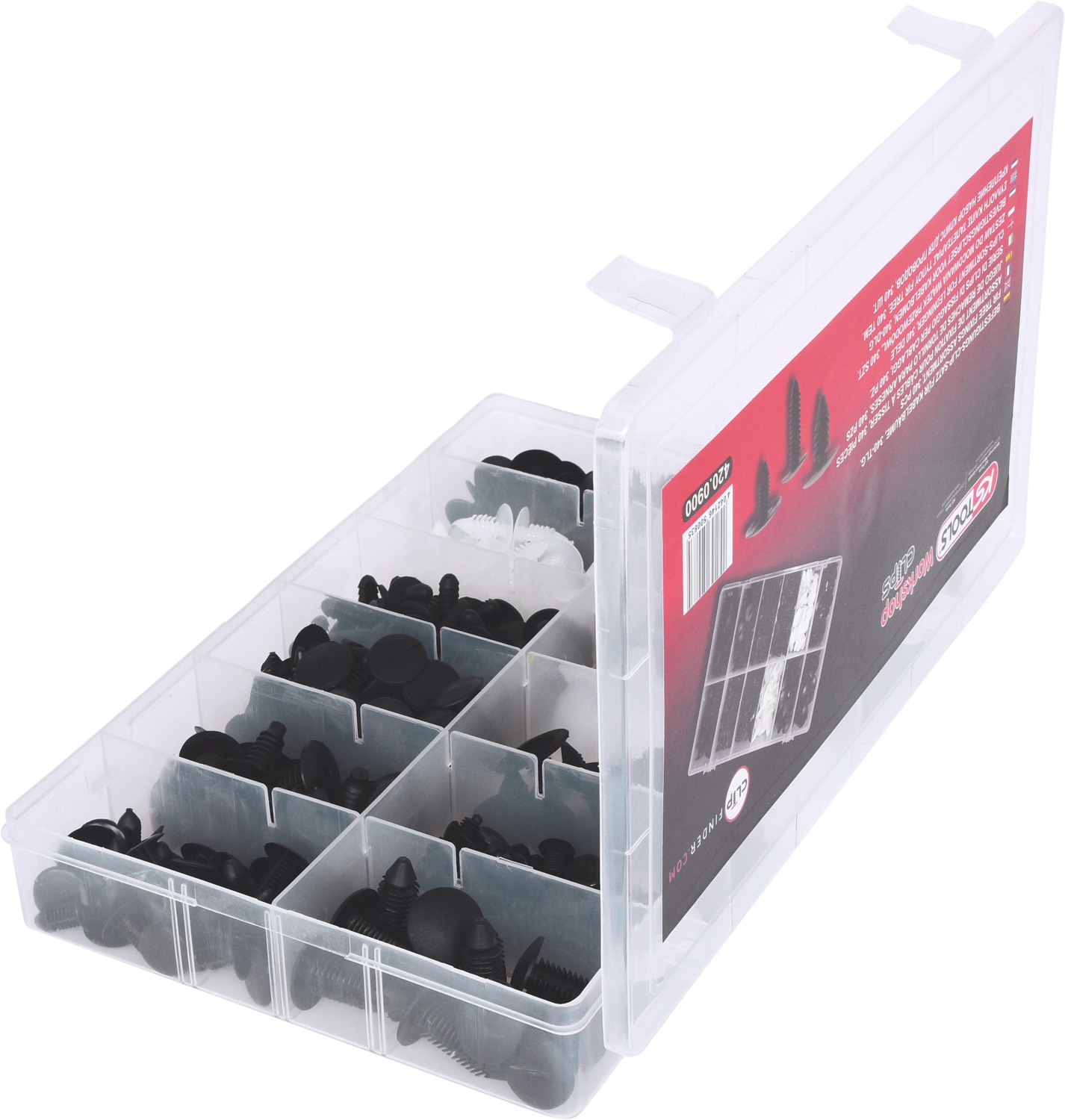 KS Tools Befestigungs-Clip-Satz für Kabelbäume, 340-tlg