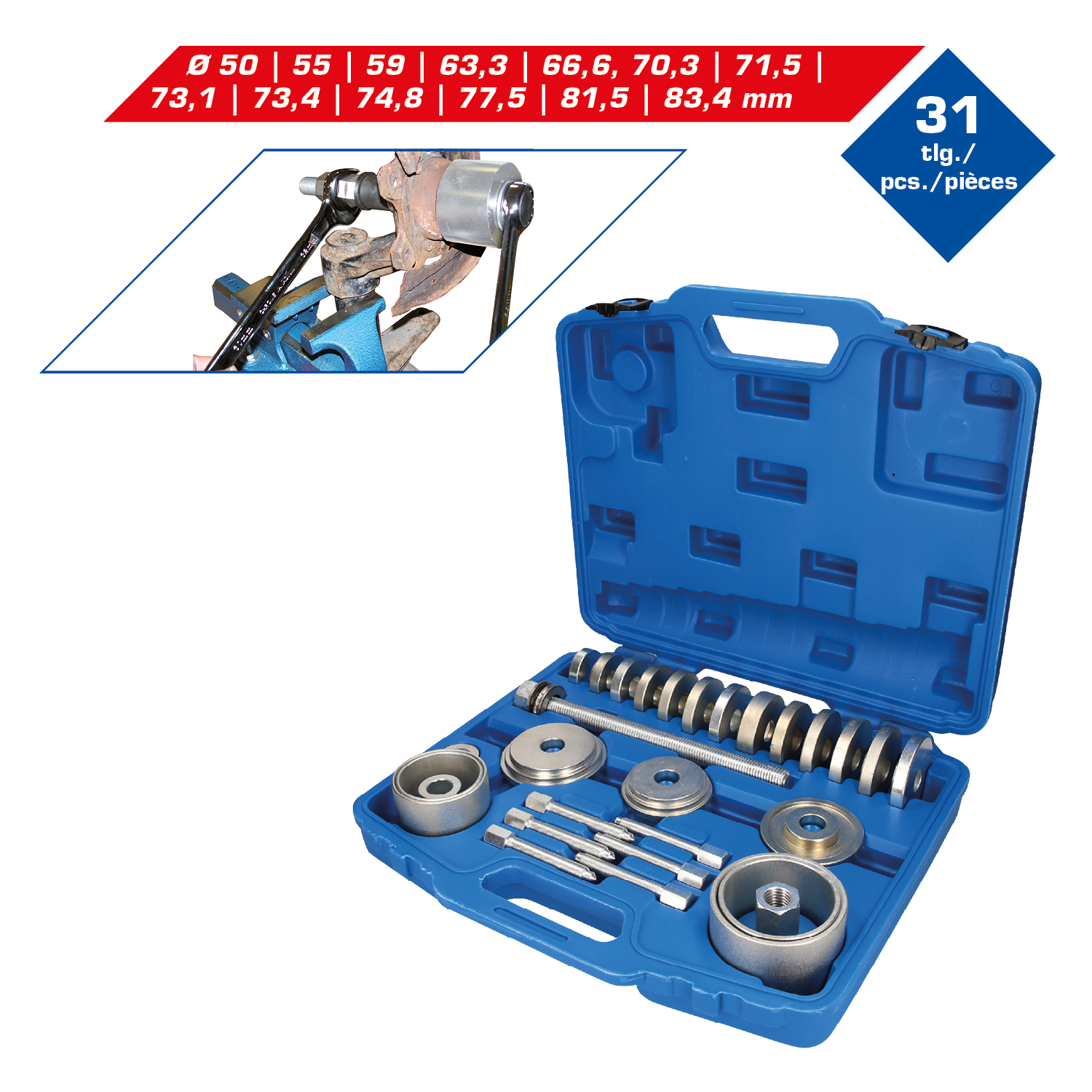 Brilliant Tools Radlager-Werkzeug-Satz, 31-tlg - BT671650