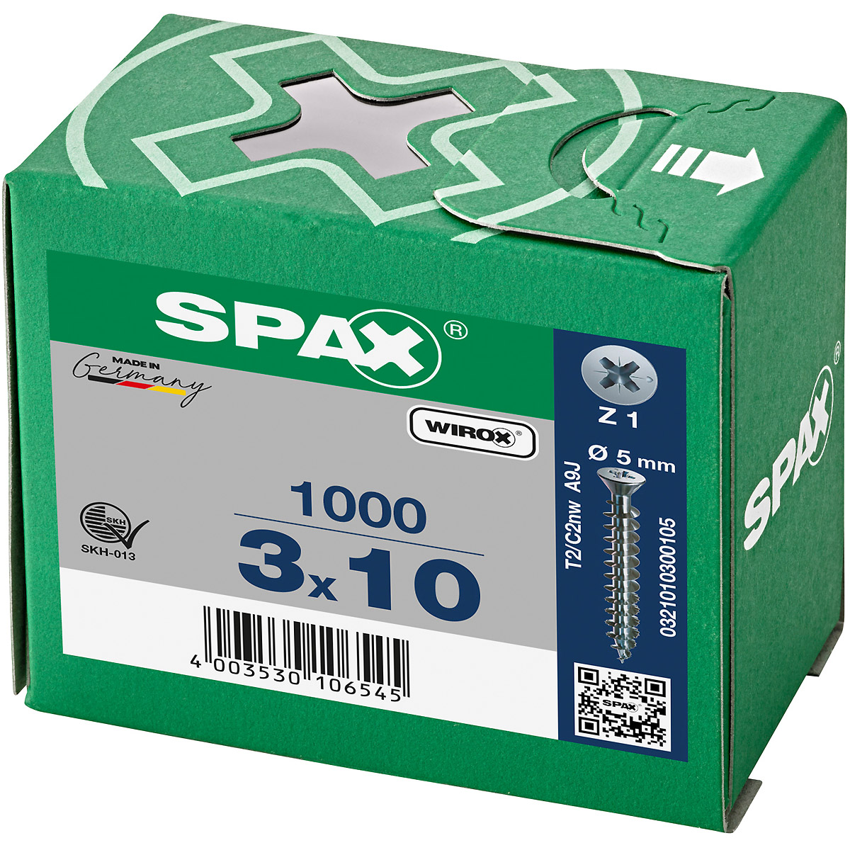 SPAX-S Senkkopf Bremsrippen kleiner Kopf Kreuzschlitz Z1 Vollgewinde WIROX, 1000 Stück