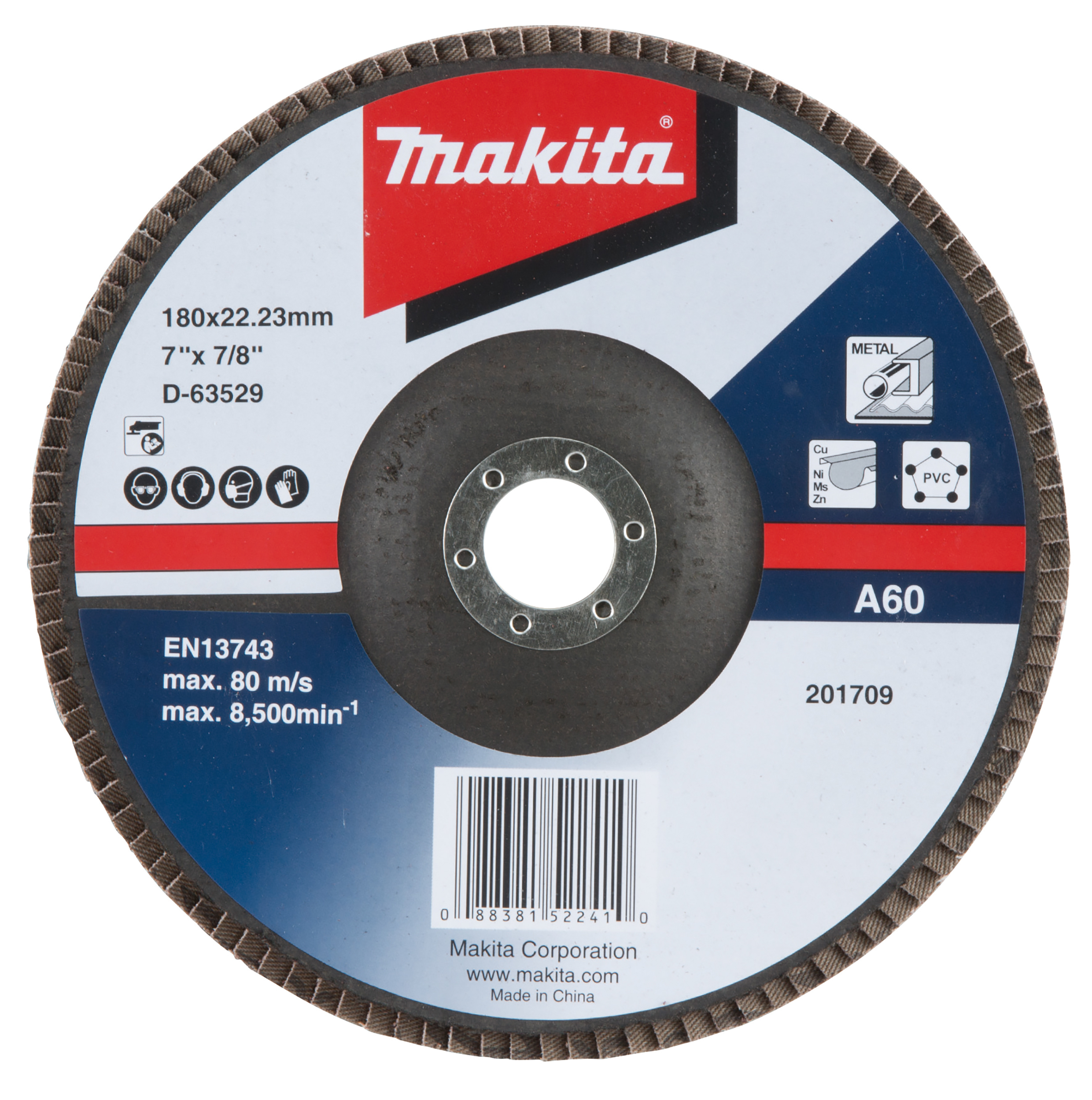 Makita Fächerschleifscheibe 180mm A60 - D-63529