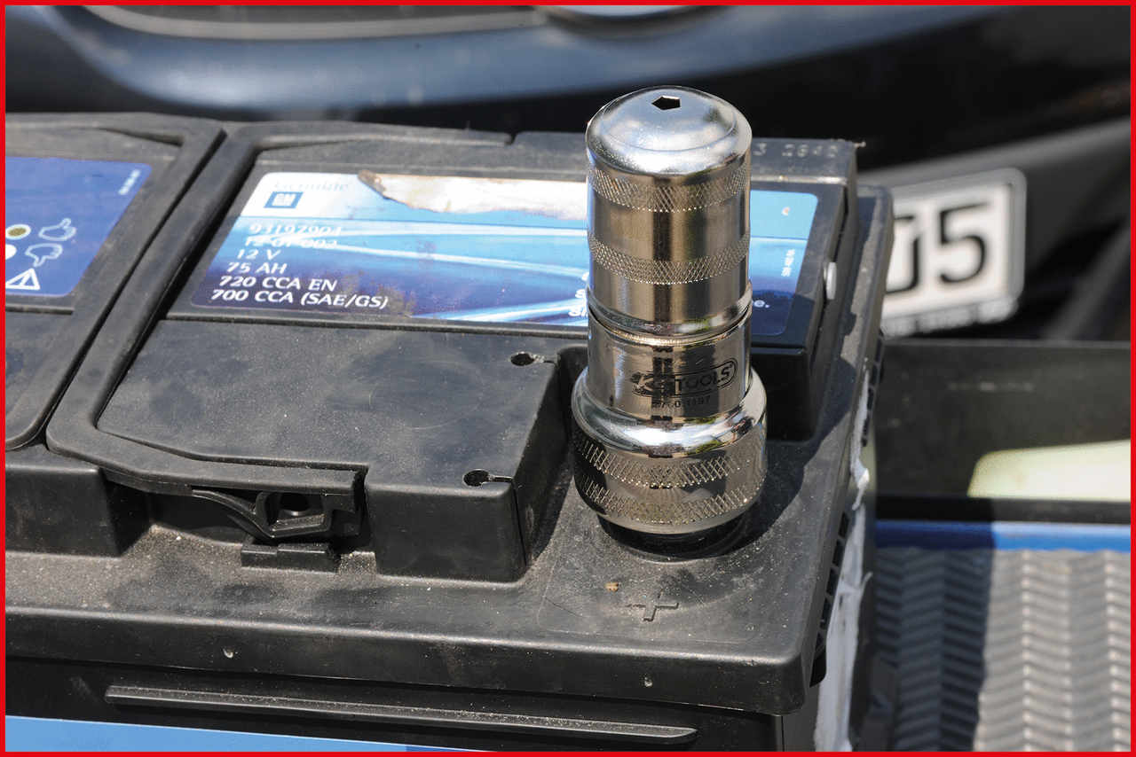 KS Tools Batteriepol- und Klemmen-Reinigungsbürste, 120mm