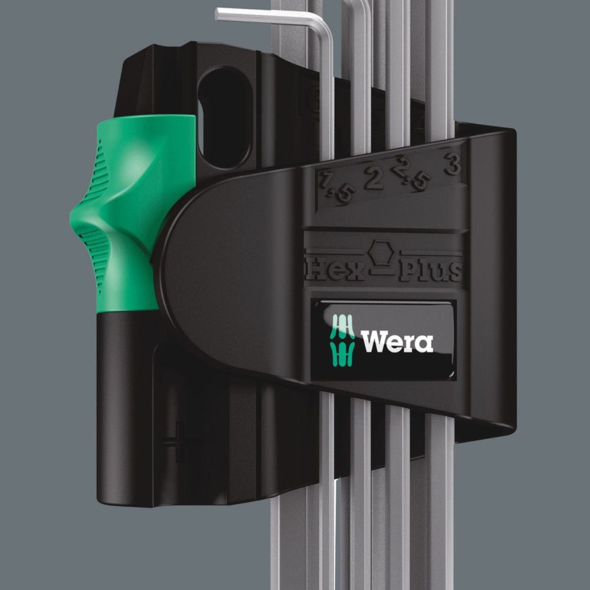 Wera 950/7 Hex-Plus Magnet 1 Magnet Winkelschlüsselsatz, metrisch, gestellverchromt, 7-teilig