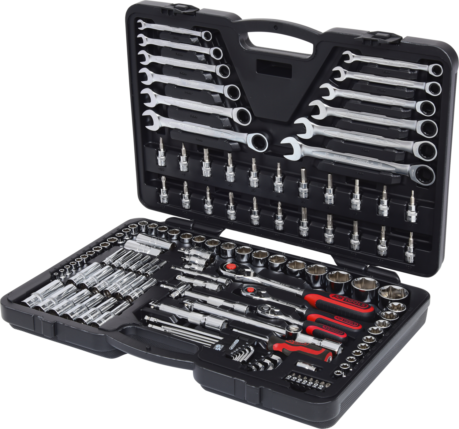 KS Tools 1/4"+3/8"+1/2" CHROMEplus Steckschlüssel-Satz, 124-tlg