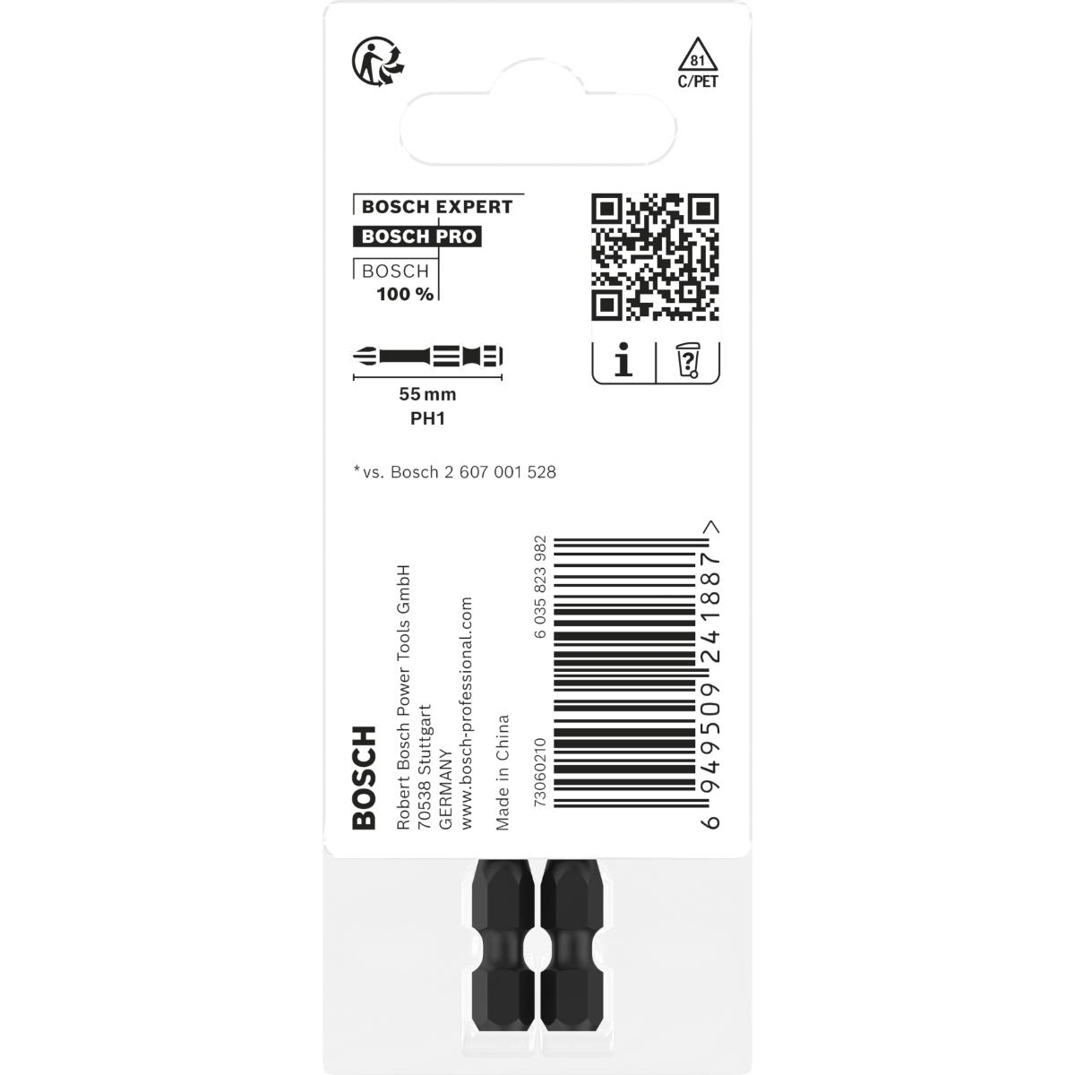 Bosch PRO Phillips Impact Bit,PH1,55 mm -2 Stück