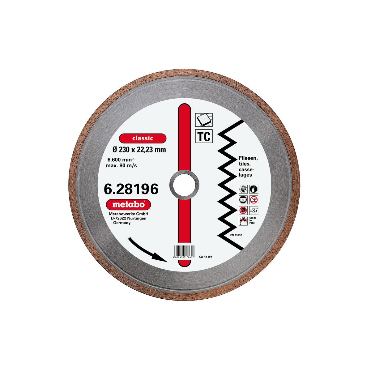 Metabo Diamant-Trennscheibe classic TC Fliese